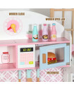Little Angel - Kids Wooden Kitchen Playset With Accessories - Pink